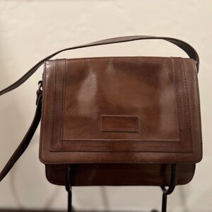 Vintage Brown Leather Women's Messenger Bag